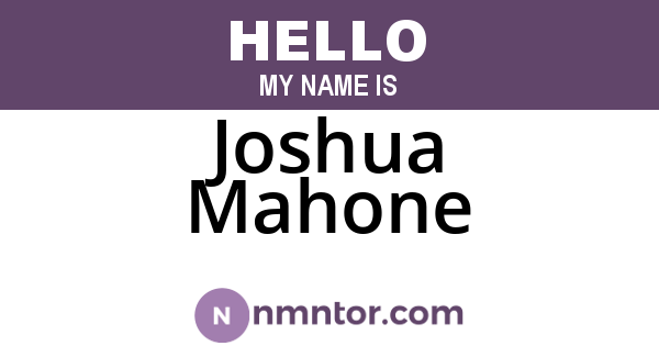 Joshua Mahone
