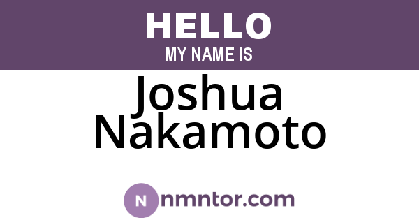 Joshua Nakamoto