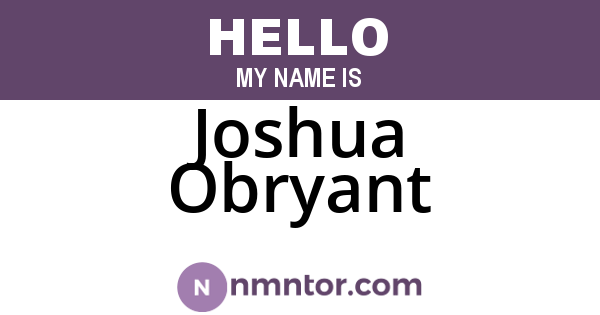 Joshua Obryant