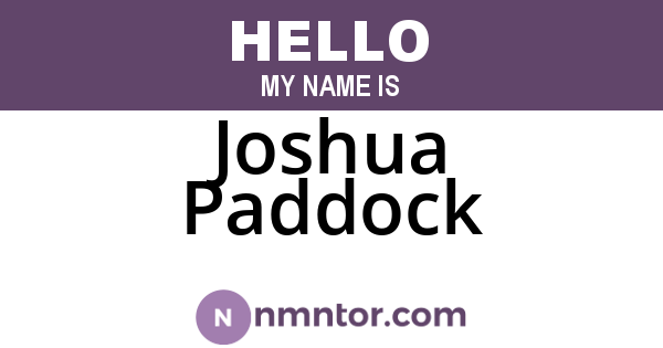 Joshua Paddock