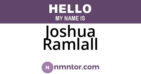 Joshua Ramlall