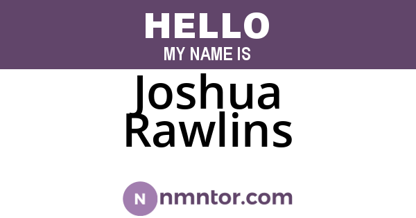 Joshua Rawlins