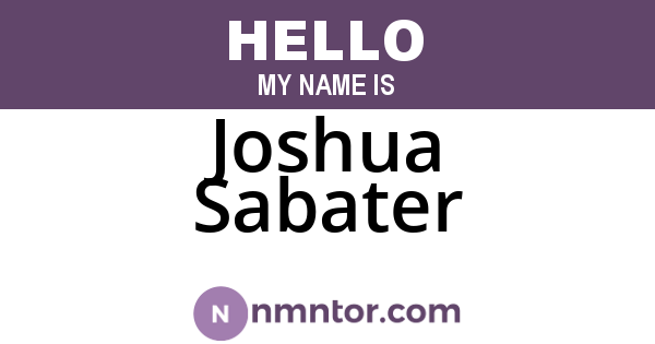 Joshua Sabater