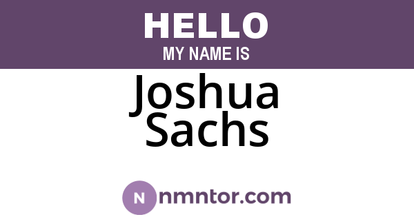 Joshua Sachs