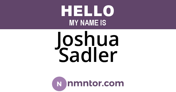 Joshua Sadler