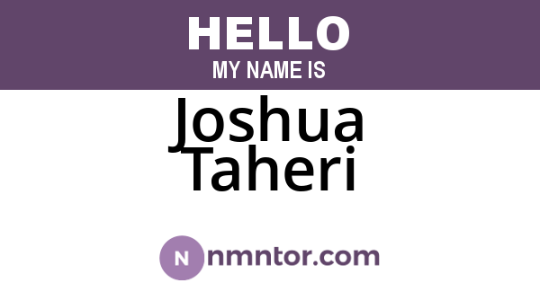 Joshua Taheri