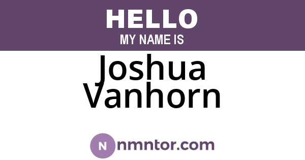 Joshua Vanhorn