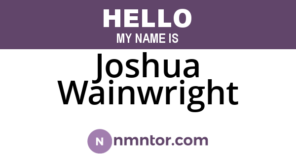 Joshua Wainwright