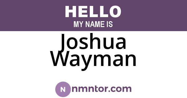 Joshua Wayman