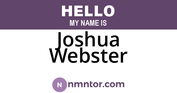 Joshua Webster