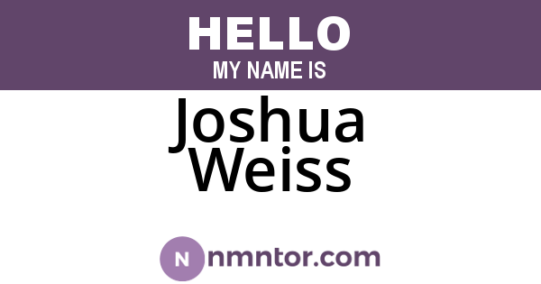 Joshua Weiss