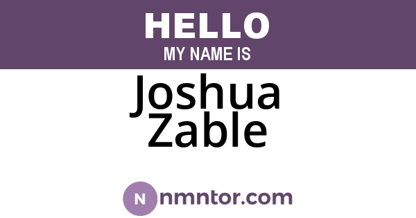 Joshua Zable