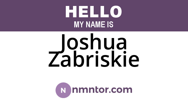 Joshua Zabriskie