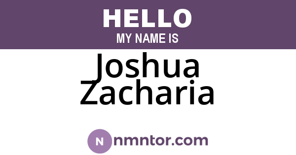 Joshua Zacharia