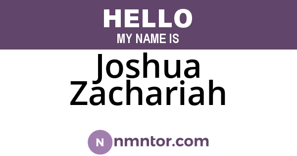 Joshua Zachariah