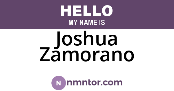 Joshua Zamorano