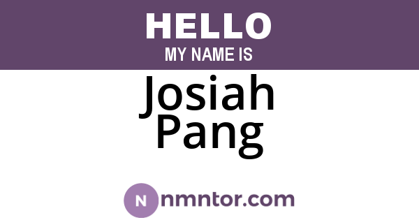 Josiah Pang