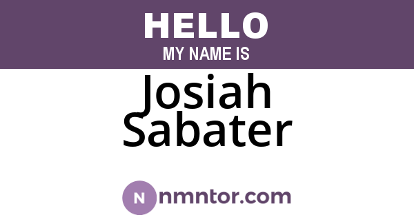 Josiah Sabater