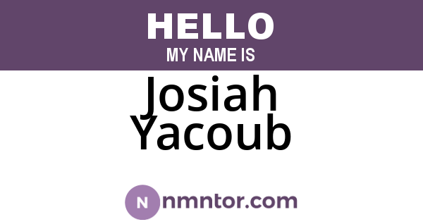 Josiah Yacoub