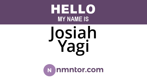 Josiah Yagi