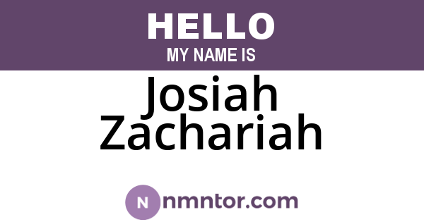 Josiah Zachariah