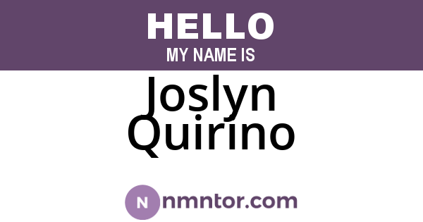 Joslyn Quirino