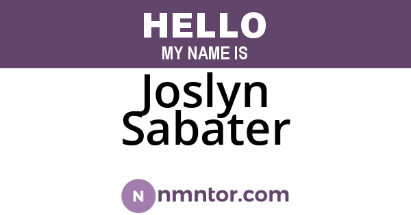 Joslyn Sabater