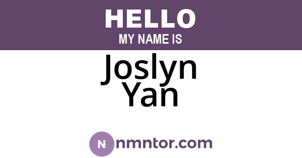 Joslyn Yan