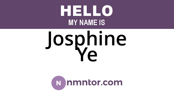 Josphine Ye