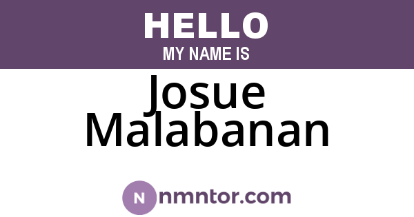 Josue Malabanan