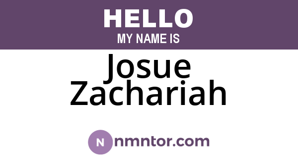 Josue Zachariah