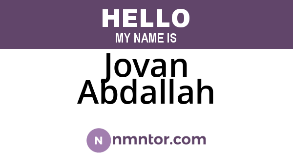 Jovan Abdallah