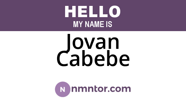 Jovan Cabebe