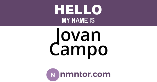Jovan Campo