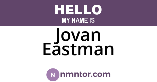 Jovan Eastman