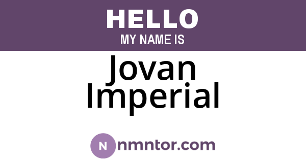 Jovan Imperial