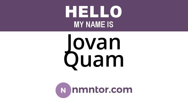 Jovan Quam