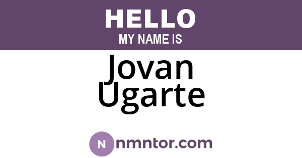 Jovan Ugarte