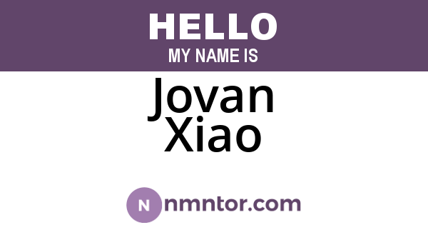 Jovan Xiao