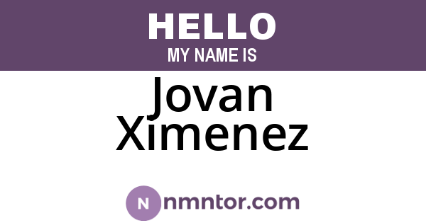 Jovan Ximenez