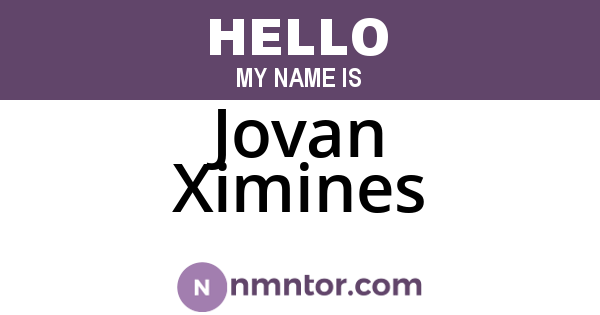 Jovan Ximines