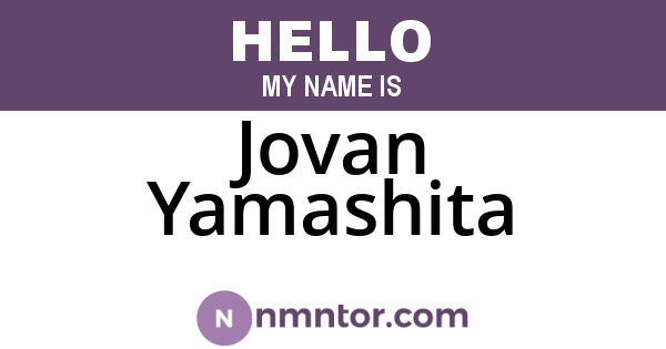 Jovan Yamashita