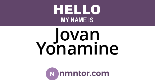 Jovan Yonamine