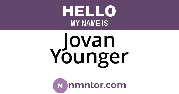 Jovan Younger