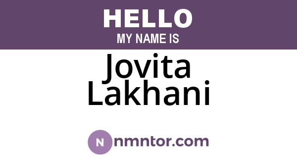 Jovita Lakhani