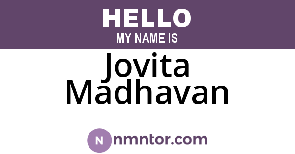 Jovita Madhavan