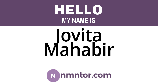 Jovita Mahabir