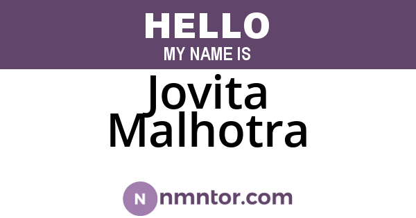 Jovita Malhotra