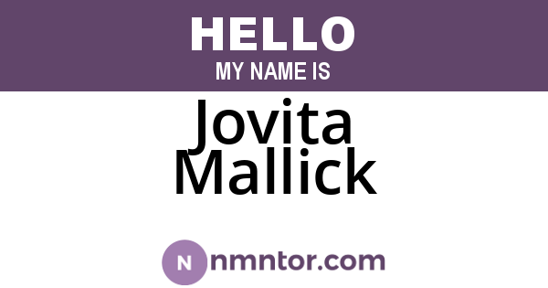 Jovita Mallick