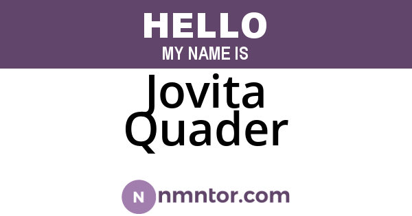 Jovita Quader